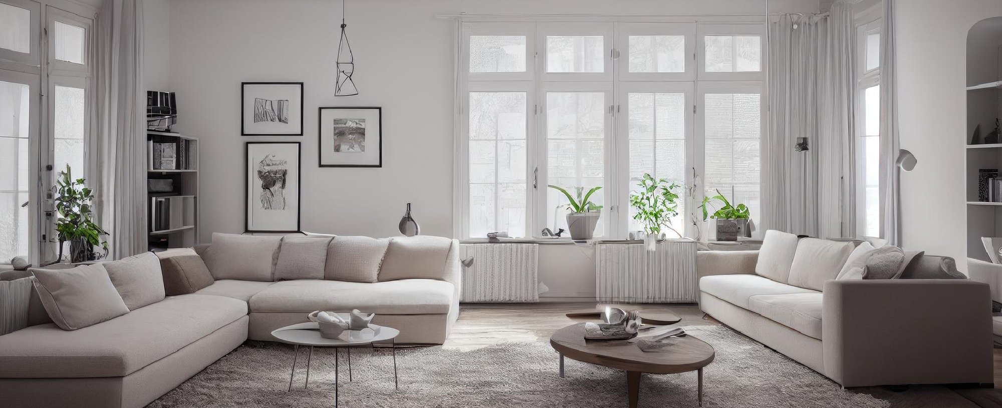 salon con muebles grises